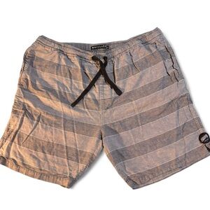 Billabong Gray Striped Drawstring Shorts Men’s XL Casual Beach Skater